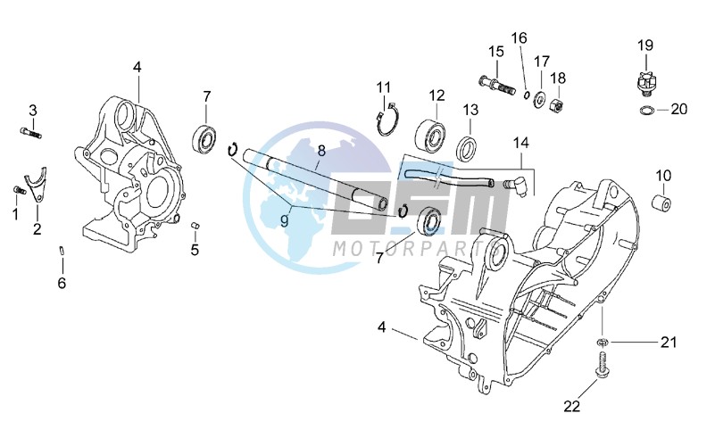 Central crank - Case set