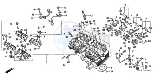 CB750F2 SEVEN FIFTY drawing CYLINDER HEAD