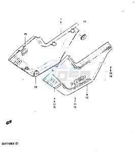 GSX1100 (Z-D) drawing FRAME COVER (GSX1100XD)