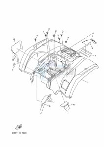 YFM450FWBD KODIAK 450 EPS (BEYB) drawing REAR FENDER