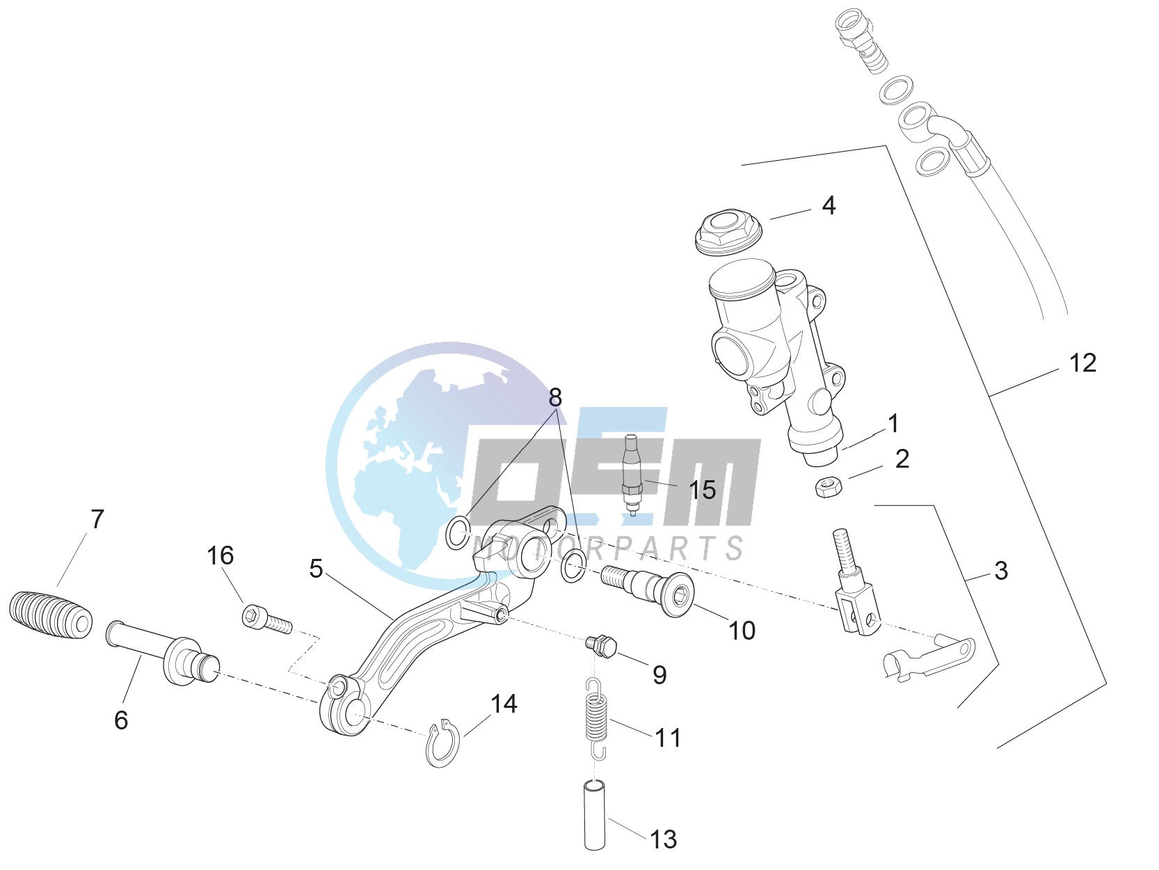 Rear master cylinder