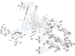 Fuoco 500 e3 800 drawing Fork steering tube - Steering bearing unit