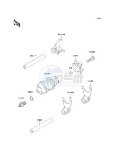 KL 650 A [KLR 650] (A6F-A7F) A7F drawing GEAR CHANGE DRUM_SHIFT FORK-- S- -