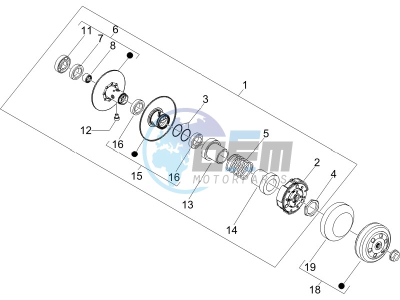 Driven pulley