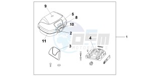 FJS600D 400 SILVER WING drawing TOP BOX 45L PURE BLACK