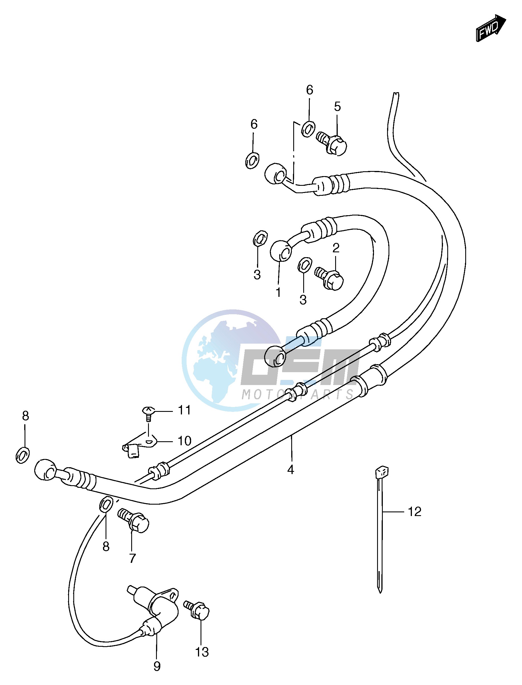 REAR BRAKE HOSE (GSF1200SAV SAW SAX SAY)