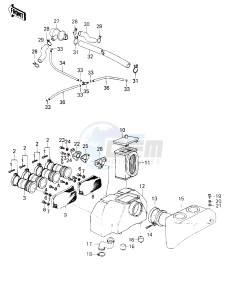 KZ 1000 B [KZ1000 LTD] (B3-B4) [KZ1000 LTD] drawing AIR CLEANER -- 79-80 B3_B4- -