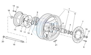 V 11 Cafe Ballabio 1100 drawing Rear wheel