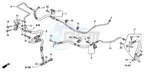 FJS600A SILVER WING drawing REAR BRAKE PIPE (FJS6001/2/D3/D4/D5)