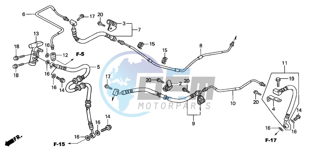 REAR BRAKE PIPE (FJS6001/2/D3/D4/D5)