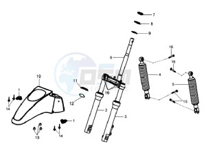 HD 125 DRUM BRAKE drawing FRONT FORK/ FRONT FENDER / REAR SUSPENSION