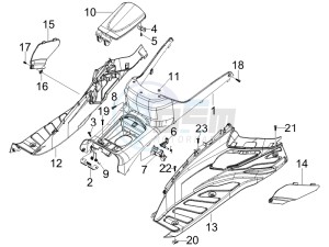 X7 300 ie Euro 3 drawing Central cover - Footrests