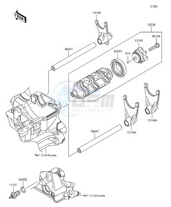 Z1000 ABS ZR1000GFF FR GB XX (EU ME A(FRICA) drawing Gear Change Drum/Shift Fork(s)