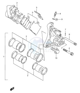 GSF1200 (E2) Bandit drawing FRONT CALIPER (GSF1200SAV SAW SAX SAY)