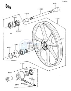 KZ 750 E (E2-E3) drawing FRONT WHEEL_HUB -- 81 -82 KZ750-E2_E3- -