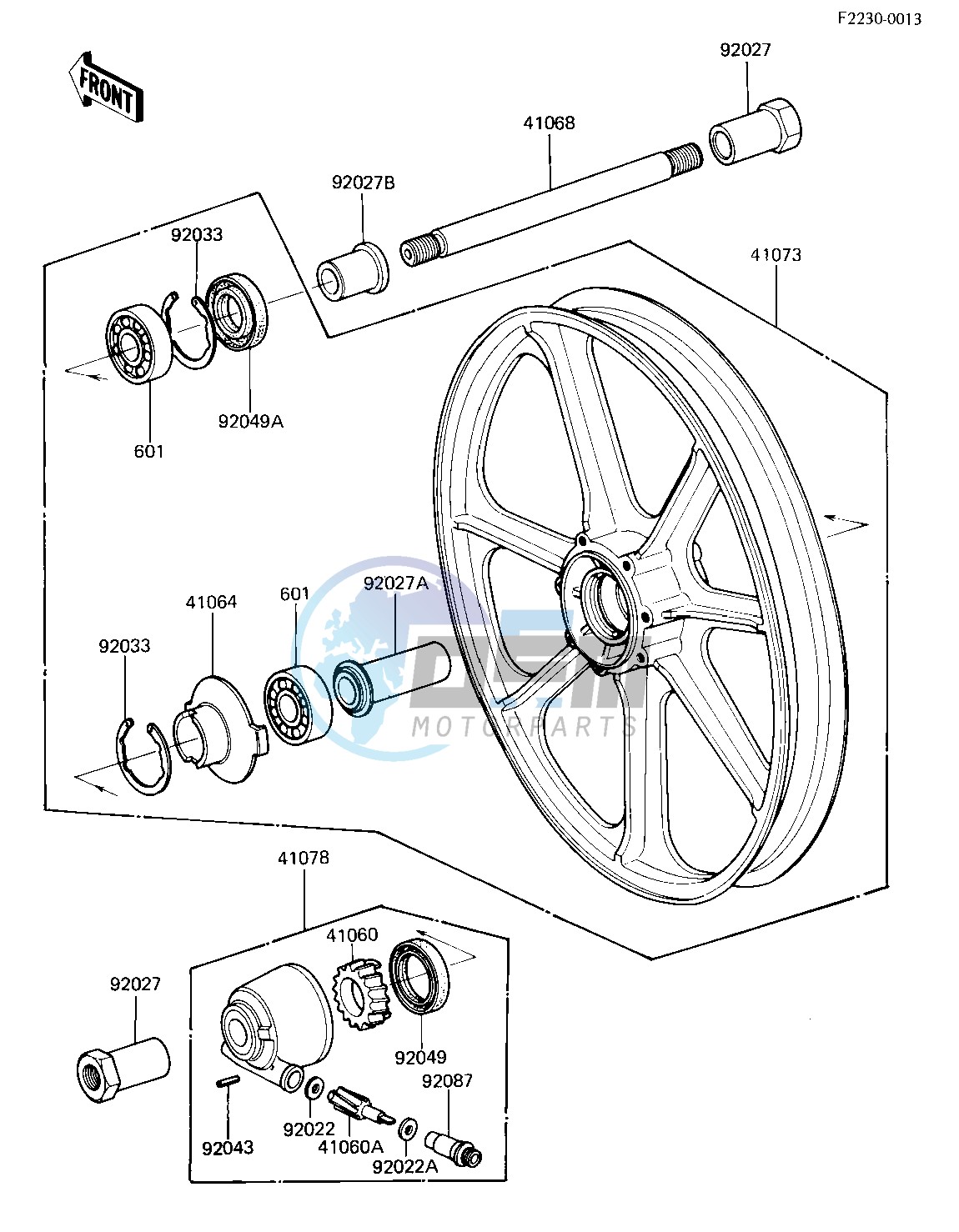 FRONT WHEEL_HUB -- 81 -82 KZ750-E2_E3- -