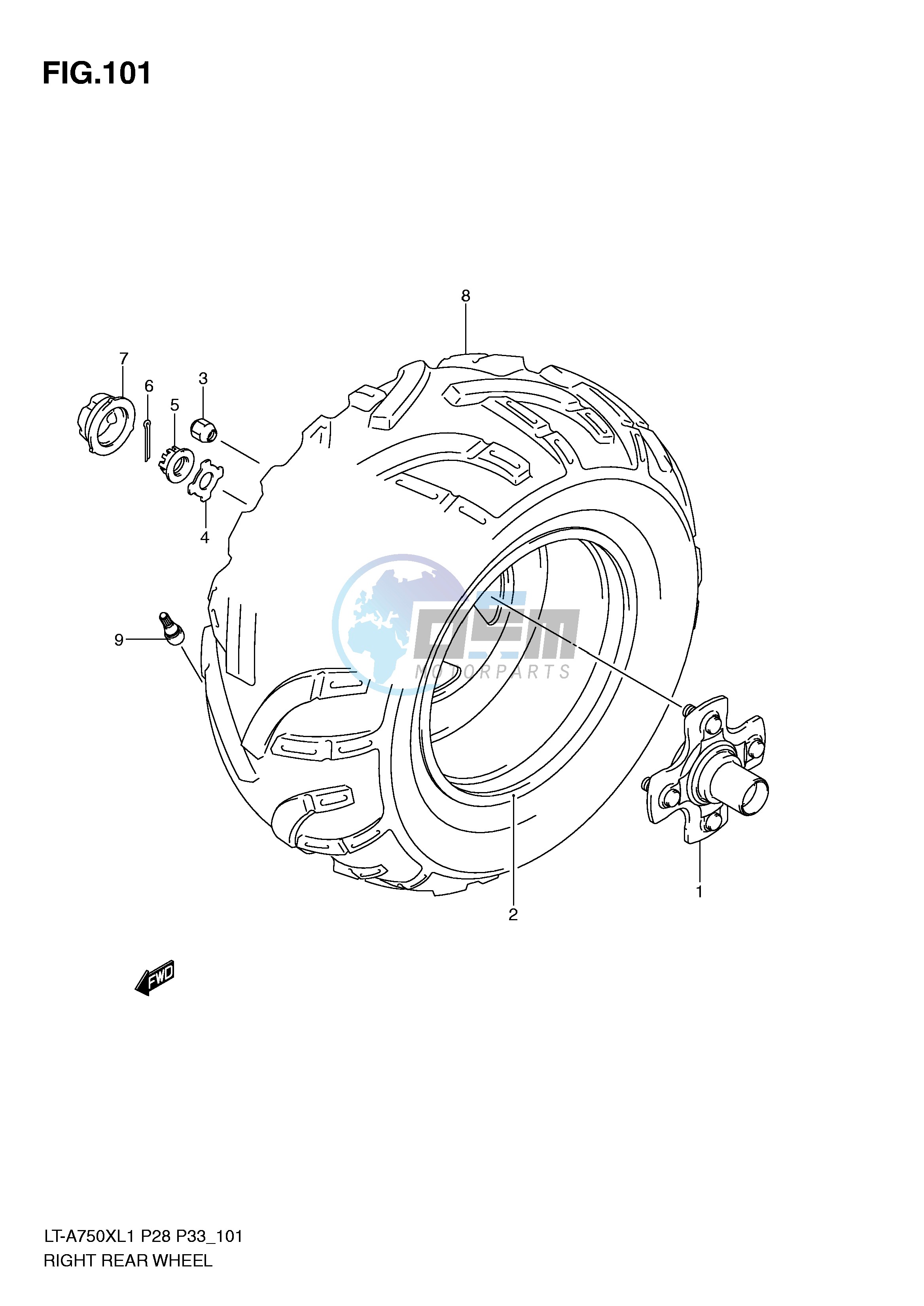 RIGHT REAR WHEEL (LT-A750XZL1 P28)