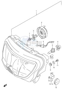 GSX-R750 (E2) drawing HEADLAMP (MODEL T V E4,E18,E22,E25,E34,E39,P37)