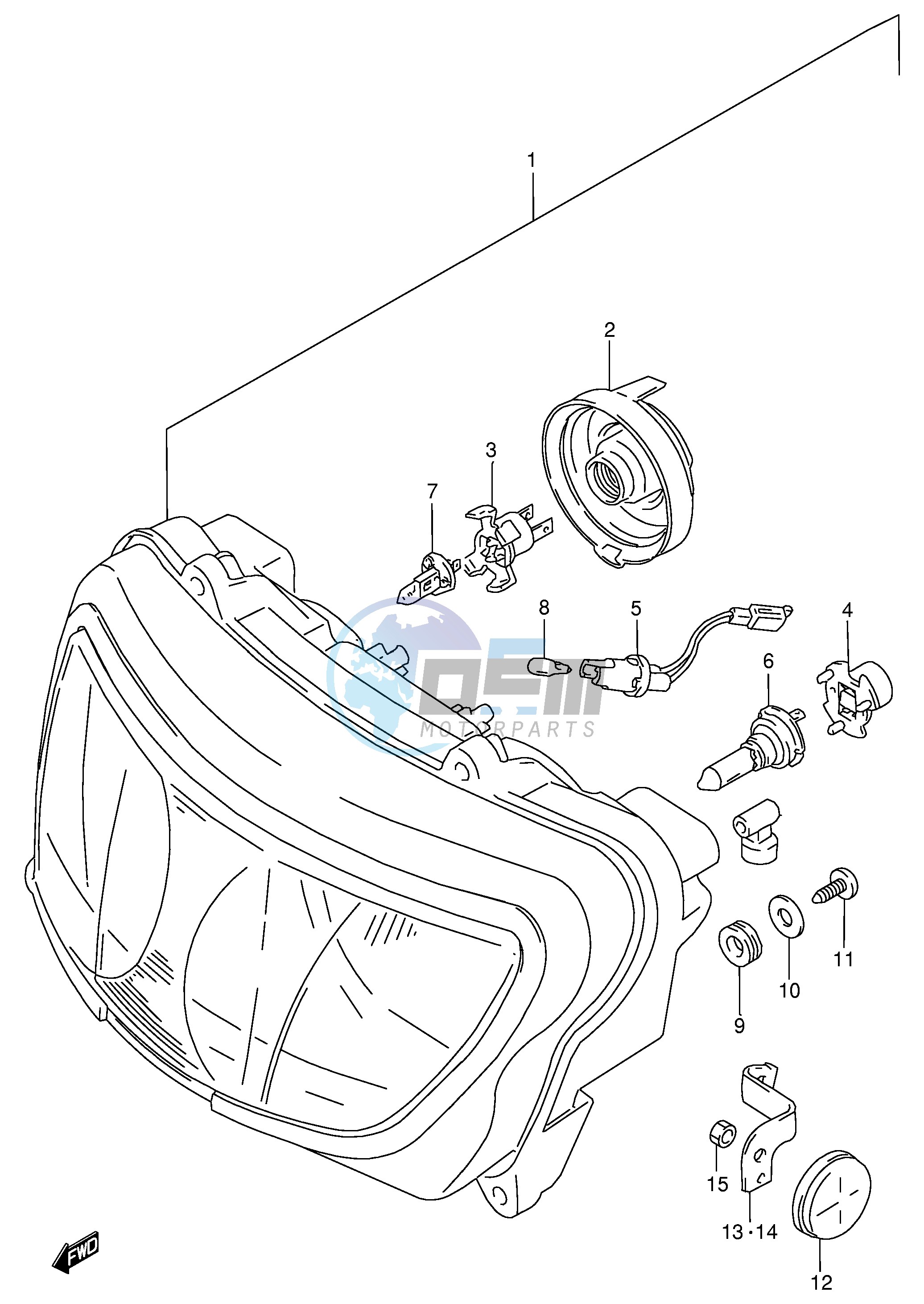 HEADLAMP (MODEL T V E4,E18,E22,E25,E34,E39,P37)