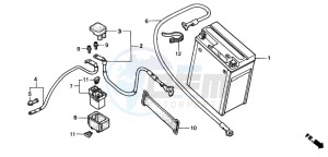 CB600F2 HORNET S drawing BATTERY