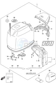 DF 150 drawing Engine Cover SS Model