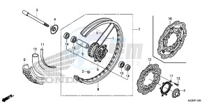 CRF250LAH CRF250LA ED drawing FRONT WHEEL