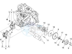 Runner 200 VXR 4t drawing Camshaft - Rocking levers support unit