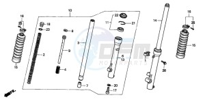 XR80R drawing FRONT FORK