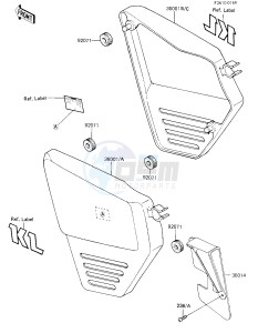 KL 250 C [KLR250] (C1-C2) [KLR250] drawing SIDE COVERS_CHAIN COVER