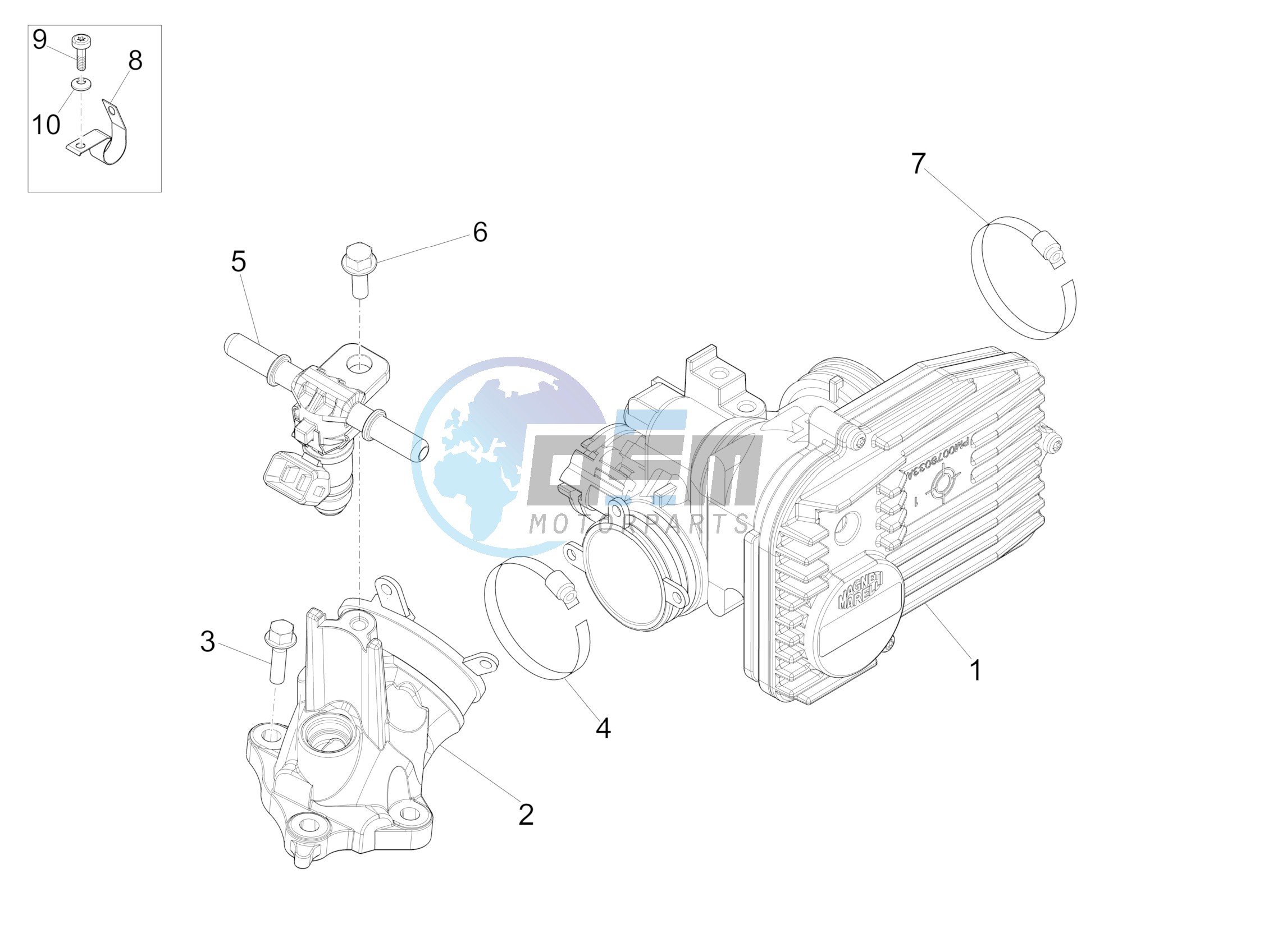 Throttle body - Injector - Union pipe