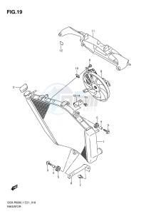 GSX-R600 (E21) drawing RADIATOR (GSX-R600L1 E24)