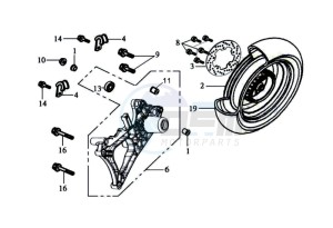 HD 125 EVO drawing REAR WHEEL / REAR FORK