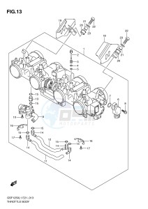 GSF1250 (E21) Bandit drawing THROTTLE BODY