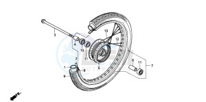 CG125 drawing FRONT WHEEL