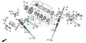 XR600R drawing CAMSHAFT/VALVE