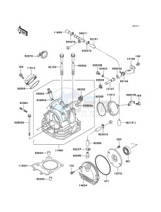 KLF250 KLF250A8F EU GB drawing Cylinder Head