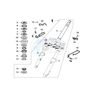 KISBEE U A drawing FRONT FORK / STEERINGHEAD