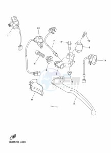 WR250F (BAKD) drawing HANDLE SWITCH & LEVER