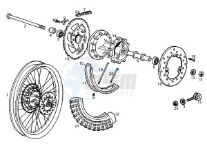 SENDA R X-TREM - 50 cc drawing REAR WHEEL