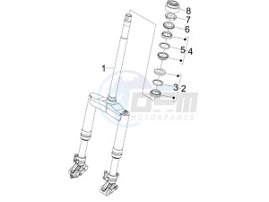 Runner 50 SP 2012 in fiche drawing Fork/steering tube - Steering bearing unit