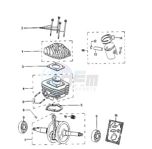 SPEEDFIGHT ARIA - 50 cc drawing CYLINDER HEAD