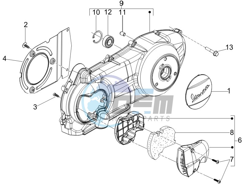 Crankcase cover and cooling