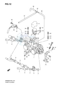 AN650 (E2) Burgman drawing THROTTLE BODY (MODEL K6)