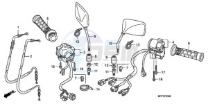 CB1300SA9 Australia - (U / ABS BCT MME TWO TY2) drawing SWITCH/CABLE