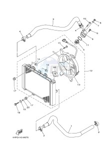 YFM550FWA YFM550DE GRIZZLY 550 (1NPC) drawing RADIATOR & HOSE