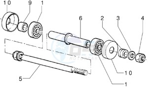 Zip 50 RST freno a disco drawing Front wheel component parts - (Disc brake version)