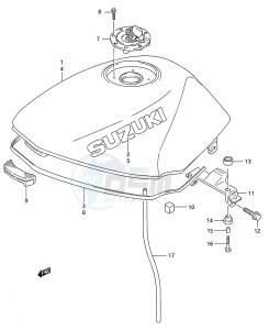 GS500E (E28) drawing FUEL TANK (MODEL R S T)