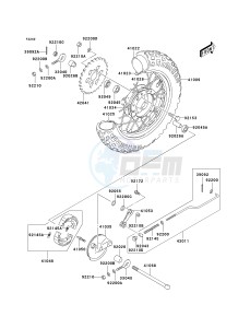 KDX 50 A (A6F) A6F drawing REAR HUB