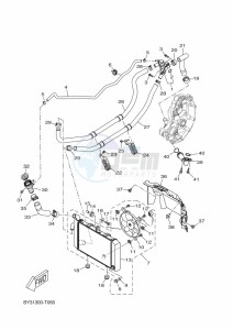 CZD300-A XMAX 300 (BY34) drawing RADIATOR & HOSE