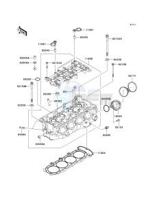 ZX 600 B [NINJA ZX-6RR] (K1) [NINJA ZX-6RR] drawing CYLINDER HEAD